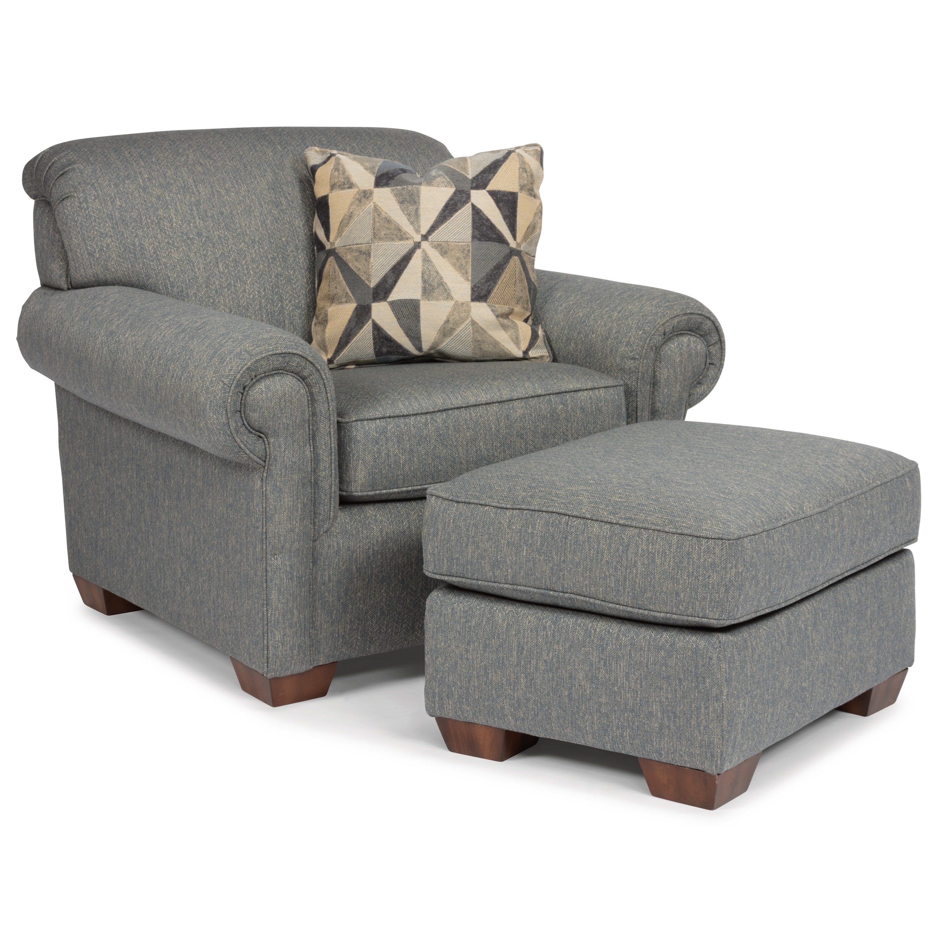 Flexsteel Main Street 5988 10 08 Traditional Chair with Ottoman